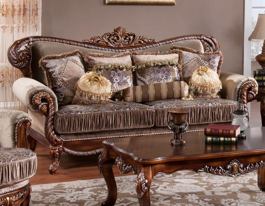 Janet Traditional Style Sofa in Cherry finish Wood