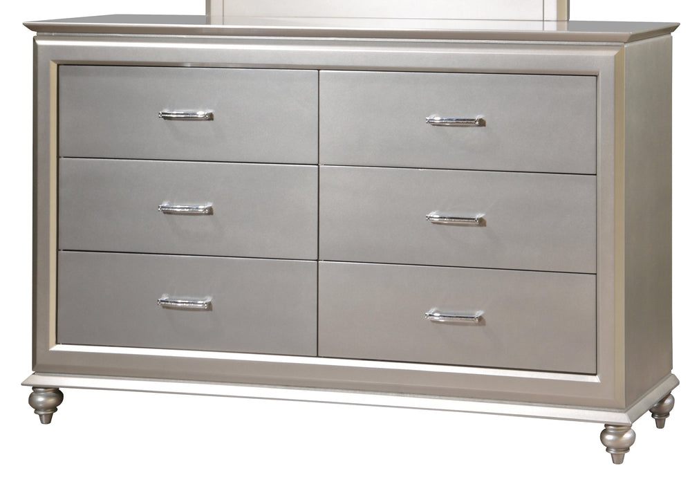 Alia Modern Style Dresser in Silver finish Wood
