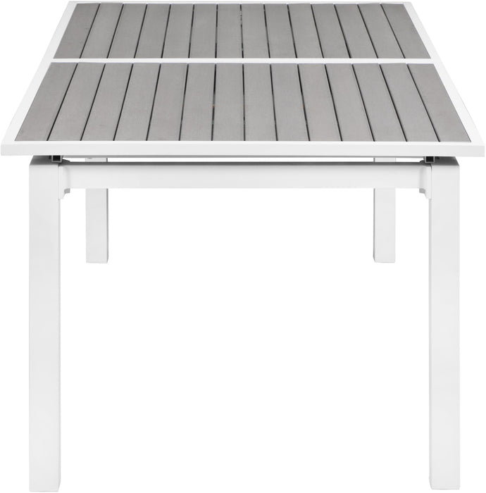 Nizuc Grey manufactured wood Outdoor Patio Extendable Aluminum Dining Table