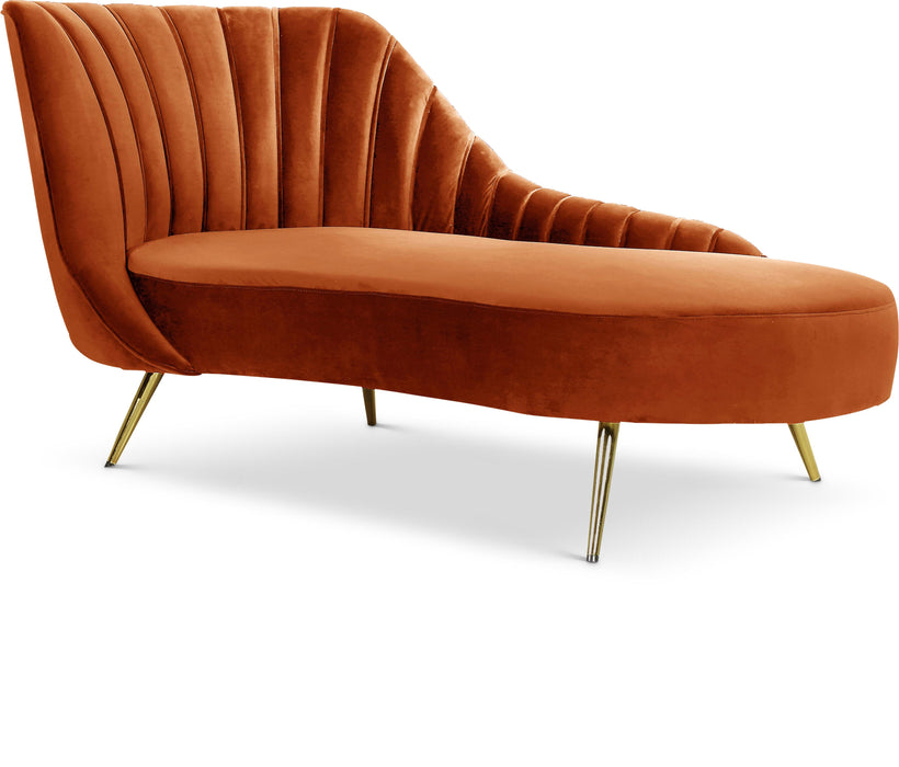 Margo Cognac Velvet Chaise