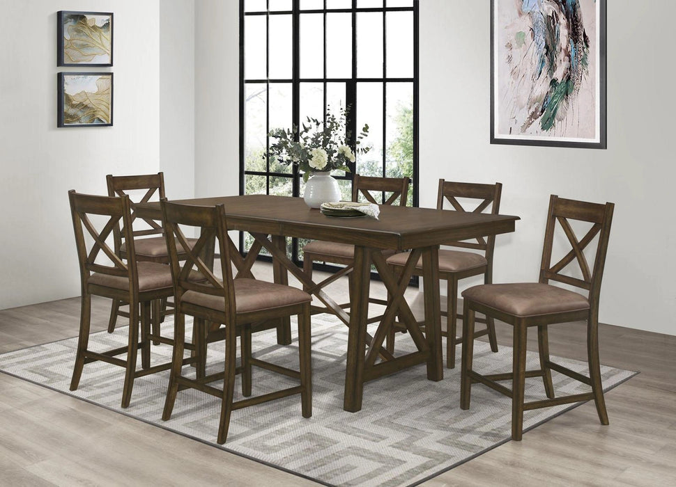 Levittown Counter Height Chair in Brown (Set of 2) 5757-24