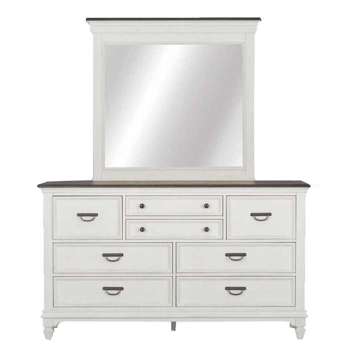 Allyson Park King Panel Bed, Dresser & Mirror, Chest, Night Stand