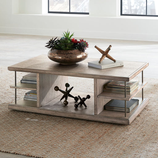 Liberty Furniture City Scape Cocktail Table in White Oak Veneers image