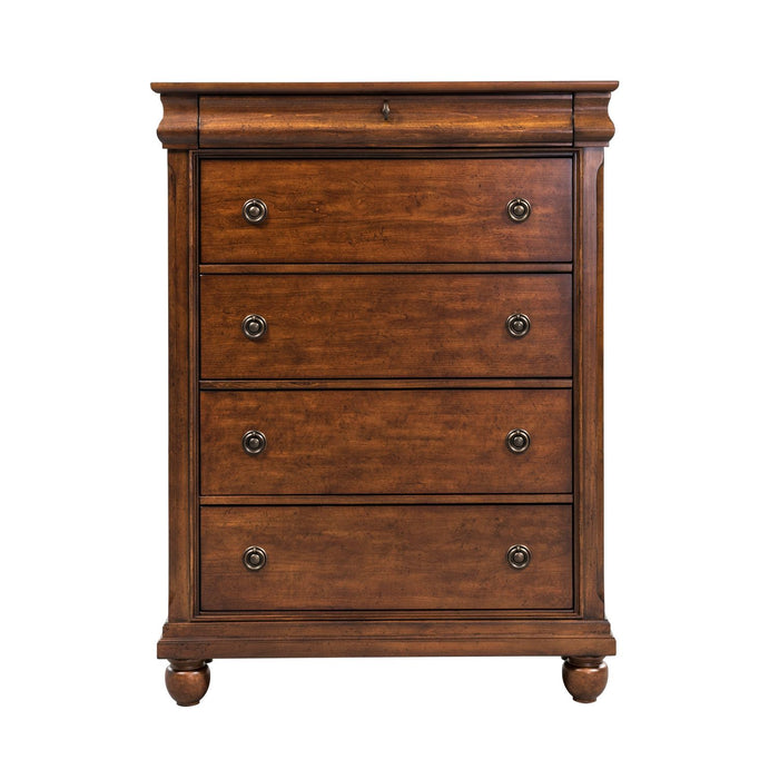 Rustic Traditions King Sleigh Bed, Dresser & Mirror, Chest, Night Stand