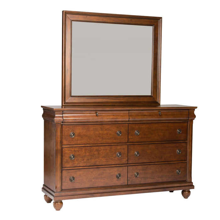 Rustic Traditions Queen Sleigh Bed, Dresser & Mirror