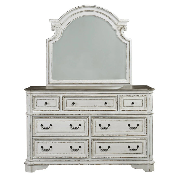Magnolia Manor King California Upholstered Sleigh Bed, Dresser & Mirror, Chest, Night Stand image