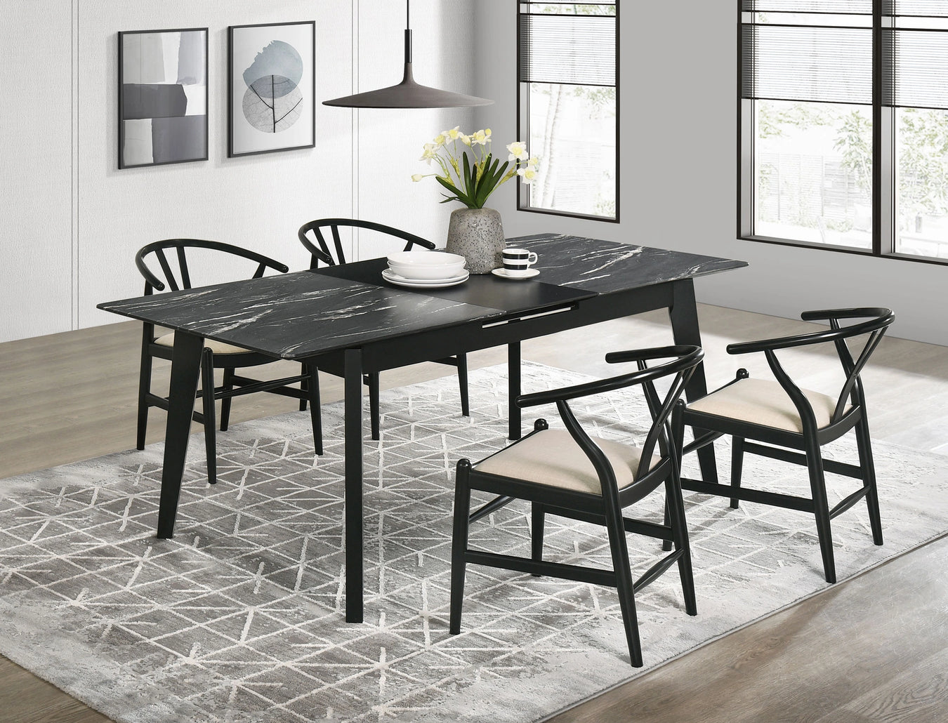 Black faux marble