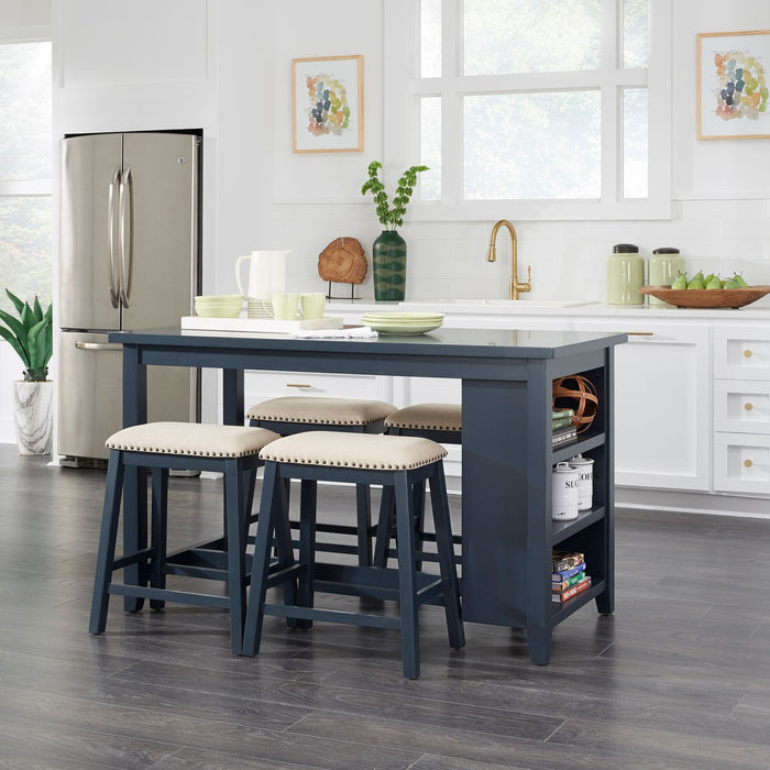 Brook Creek 5 Piece Counter Set- Navy image