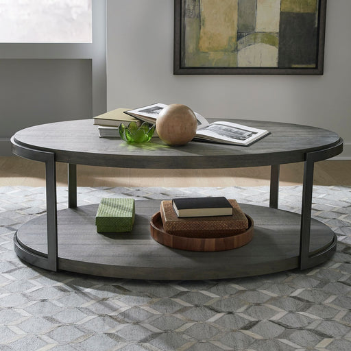 Liberty Furniture Modern View Oval Cocktail Table in Gray image