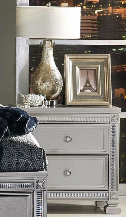Bevelle 2 Drawer Nightstand in Silver 1958-4