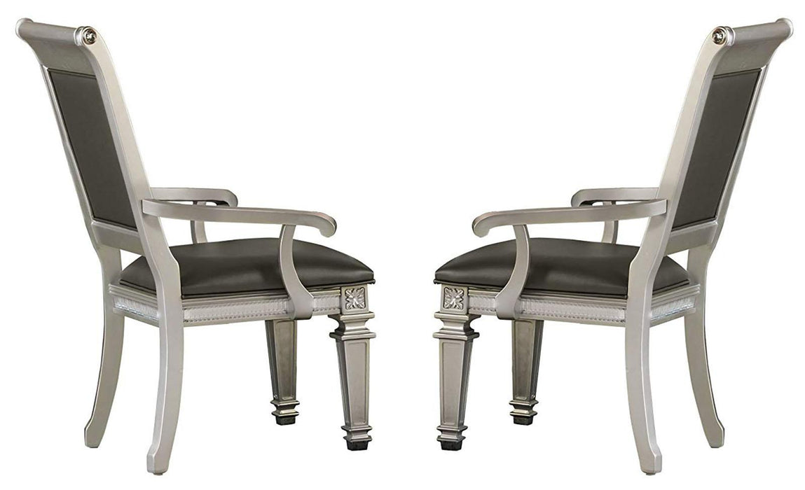 Bevelle Arm Chair in Silver (Set of 2) 1958A