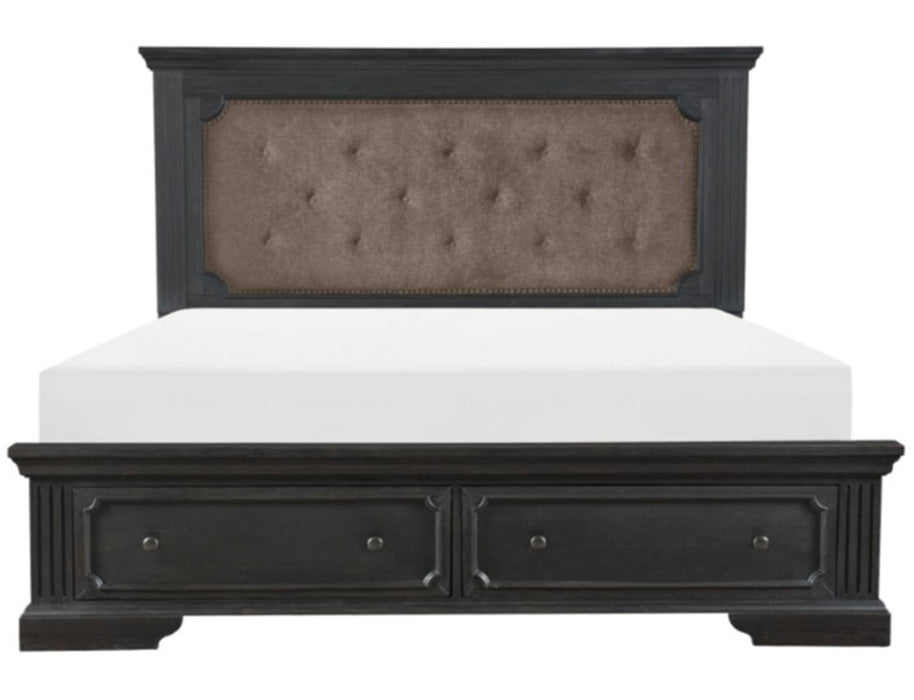 Bolingbrook King Upholstered Storage Platform Bed in Coffee 1647K-1EK*
