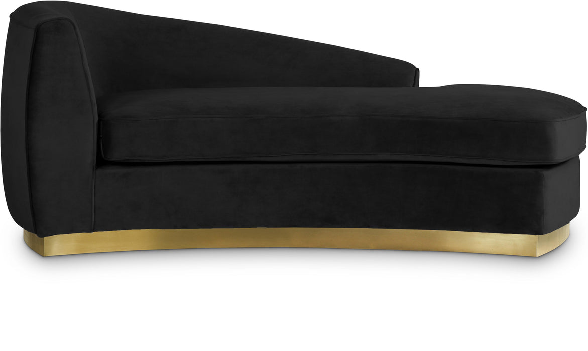 Julian Black Velvet Chaise