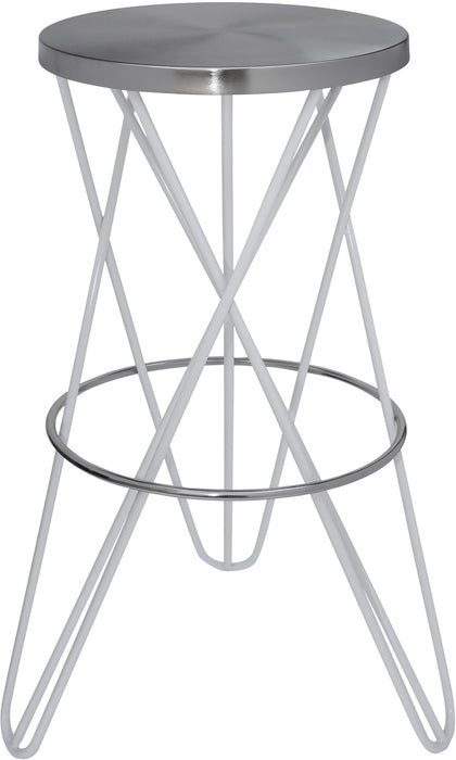 Mercury White / Silver Bar Stool