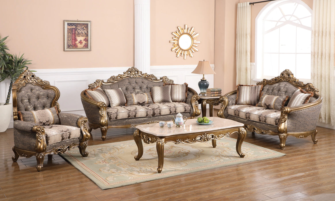 Amelia Traditional Style Chair in Bronze finish Wood