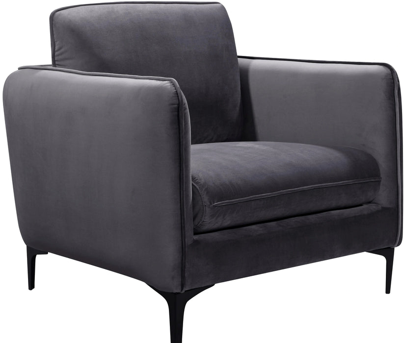 Poppy Grey Velvet Chair