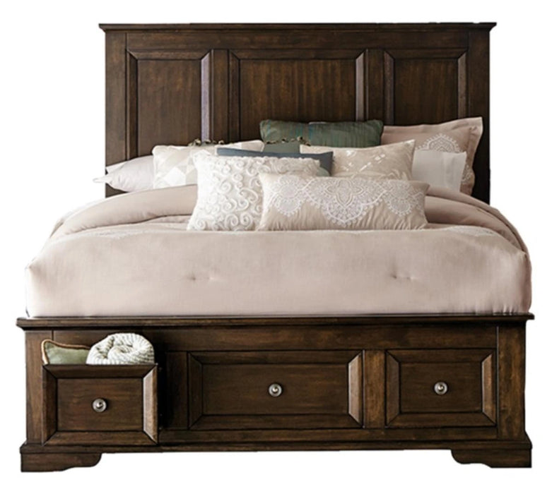 Eunice King Platform Bed with Footboard Storage in Espresso 1844KDC-1EK*