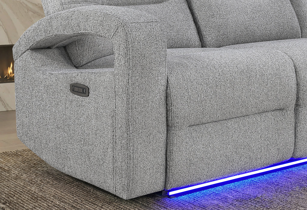 U6611 GREY 15 POWER RECLINER WITH LED