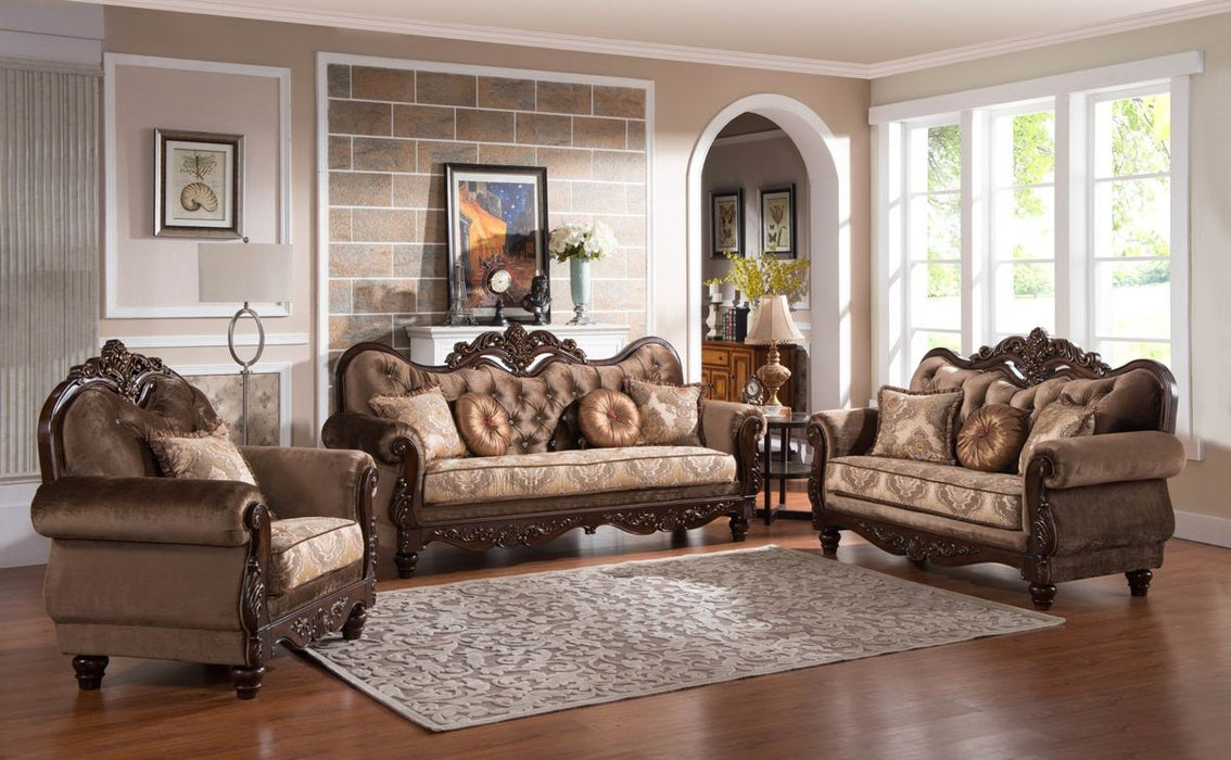 Cosmos Zoya Loveseat in Dark Walnut
